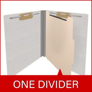 Heavy Duty End Tab Color Folders, 18 pt Letter Size, 2″ expansion, 1 Divider, Grey (Box of 10) - Image 8