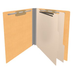 Heavy Duty End Tab Color Folders, 18 pt Letter Size, 2″ expansion, 2 Dividers, Gold (Box of 10) - Image 4