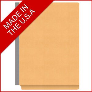 Heavy Duty End Tab Color Folders, 18 pt Letter Size, 2″ expansion, 2 Dividers, Gold (Box of 10) - Image 5