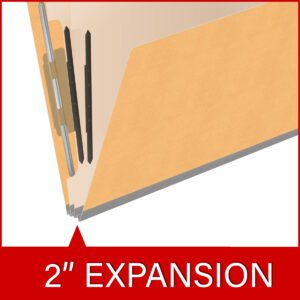 Heavy Duty End Tab Color Folders, 18 pt Letter Size, 2″ expansion, 2 Dividers, Gold (Box of 10) - Image 7