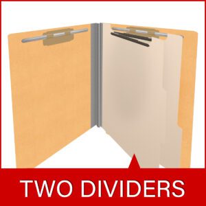 Heavy Duty End Tab Color Folders, 18 pt Letter Size, 2″ expansion, 2 Dividers, Gold (Box of 10) - Image 8