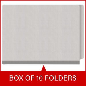 Heavy Duty End Tab Color Folders, 18 pt Letter Size, 2″ expansion, 2 Dividers, Grey (Box of 10) - Image 6
