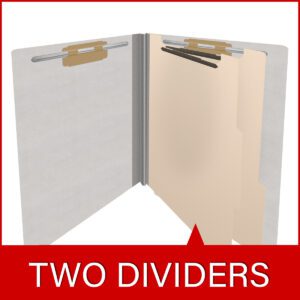 Heavy Duty End Tab Color Folders, 18 pt Letter Size, 2″ expansion, 2 Dividers, Grey (Box of 10) - Image 8