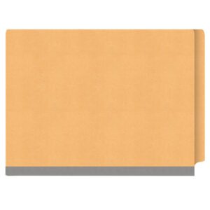 Heavy Duty End Tab Color Folders, 18 pt Letter Size, 3″ expansion, 3 Dividers, Gold (Box of 10) - Image 3