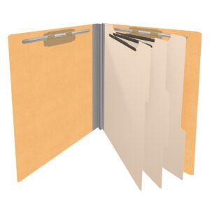 Heavy Duty End Tab Color Folders, 18 pt Letter Size, 3″ expansion, 3 Dividers, Gold (Box of 10) - Image 4