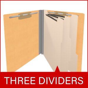 Heavy Duty End Tab Color Folders, 18 pt Letter Size, 3″ expansion, 3 Dividers, Gold (Box of 10) - Image 8