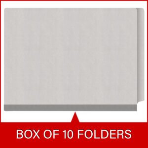 Heavy Duty End Tab Color Folders, 18 pt Letter Size, 3″ expansion, 3 Dividers, Grey (Box of 10) - Image 6
