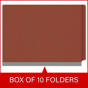 Pressboard Classification Folders, Full Cut End Tab, Letter Size, 3 Dividers, Brick Red (Box of 10) - Image 6