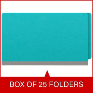 Heavy Duty End Tab Color Folders, 18 pt, Legal Size, 2" expansion, Light Blue (Box of 25) - Image 6