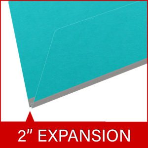 Heavy Duty End Tab Color Folders, 18 pt, Legal Size, 2" expansion, Light Blue (Box of 25) - Image 7