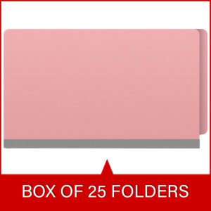 Heavy Duty End Tab Color Folders, 18 pt, Legal Size, 2" expansion, Pink (Box of 25) - Image 6