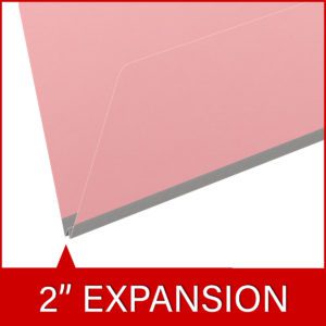 Heavy Duty End Tab Color Folders, 18 pt, Legal Size, 2" expansion, Pink (Box of 25) - Image 7