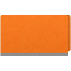 Heavy Duty End Tab Color Folders, 18 pt, Legal Size, 2″ exp, Fasteners Pos #1 & #3, Orange (Box of 25) - Image 3