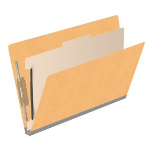 Heavy Duty End Tab Color Folders, 18 pt Legal Size, 2″ expansion 1 Divider, Gold (Box of 10) - Image 2