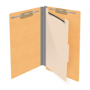 Heavy Duty End Tab Color Folders, 18 pt Legal Size, 2″ expansion 1 Divider, Gold (Box of 10) - Image 4