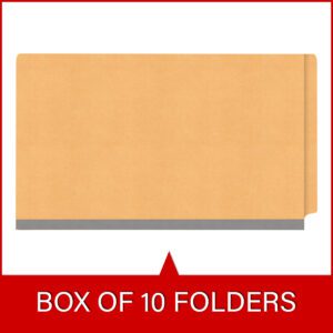 Heavy Duty End Tab Color Folders, 18 pt Legal Size, 2″ expansion 1 Divider, Gold (Box of 10) - Image 6