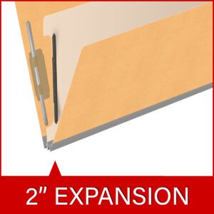 Heavy Duty End Tab Color Folders, 18 pt Legal Size, 2″ expansion 1 Divider, Gold (Box of 10) - Image 7