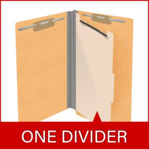 Heavy Duty End Tab Color Folders, 18 pt Legal Size, 2″ expansion 1 Divider, Gold (Box of 10) - Image 8