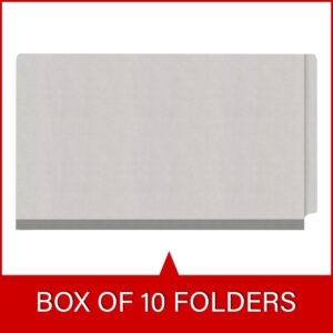 Heavy Duty End Tab Color Folders, 18 pt Legal Size, 2″ expansion 1 Divider, Grey (Box of 10) - Image 6