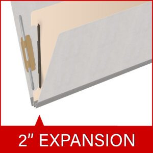 Heavy Duty End Tab Color Folders, 18 pt Legal Size, 2″ expansion 1 Divider, Grey (Box of 10) - Image 7