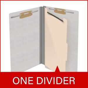 Heavy Duty End Tab Color Folders, 18 pt Legal Size, 2″ expansion 1 Divider, Grey (Box of 10) - Image 8