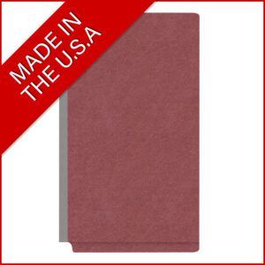 Pressboard Classification Folders, Full Cut End Tab, Legal Size, 1 Divider, Dark Red (Box of 10) - Image 5