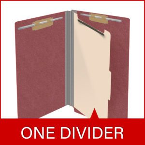 Pressboard Classification Folders, Full Cut End Tab, Legal Size, 1 Divider, Dark Red (Box of 10) - Image 8