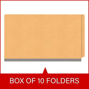 Heavy Duty End Tab Color Folders, 18 pt Legal Size, 2″ expansion, 2 Dividers, Gold (Box of 10) - Image 6