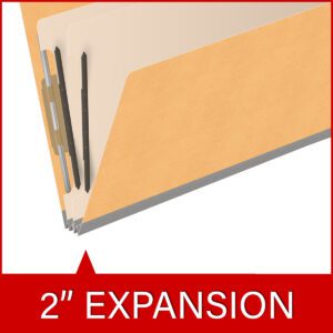 Heavy Duty End Tab Color Folders, 18 pt Legal Size, 2″ expansion, 2 Dividers, Gold (Box of 10) - Image 7