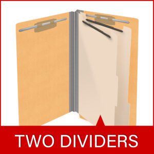 Heavy Duty End Tab Color Folders, 18 pt Legal Size, 2″ expansion, 2 Dividers, Gold (Box of 10) - Image 8