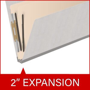 Heavy Duty End Tab Color Folders, 18 pt Legal Size, 2″ expansion, 2 Dividers, Grey (Box of 10) - Image 7