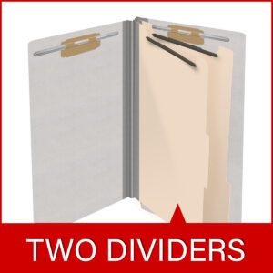 Heavy Duty End Tab Color Folders, 18 pt Legal Size, 2″ expansion, 2 Dividers, Grey (Box of 10) - Image 8