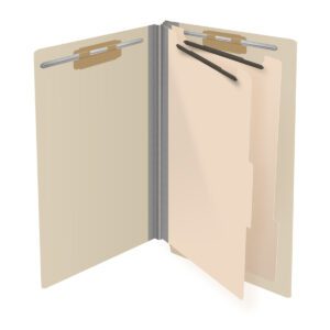 18 Pt. Manila Classification Folders, Full Cut End Tab, Legal Size, 2 Dividers (Box of 10) - Image 4