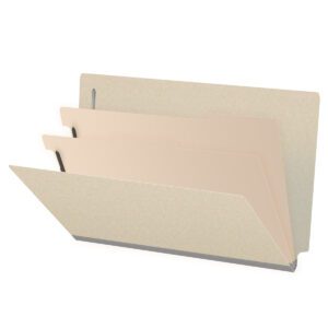 18 Pt. Manila Classification Folders, Full Cut End Tab, Legal Size, 2 Dividers (Box of 10)