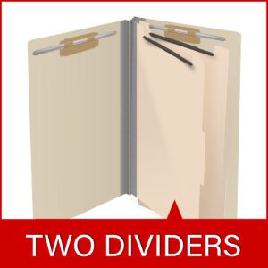 18 Pt. Manila Classification Folders, Full Cut End Tab, Legal Size, 2 Dividers (Box of 10) - Image 8
