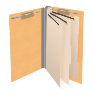 Heavy Duty End Tab Color Folders, 18 pt Legal Size, 3″ expansion, 3 Dividers, Gold (Box of 10) - Image 4