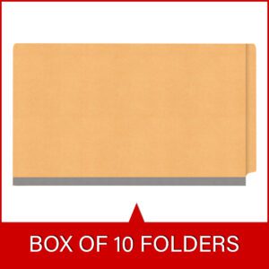 Heavy Duty End Tab Color Folders, 18 pt Legal Size, 3″ expansion, 3 Dividers, Gold (Box of 10) - Image 6