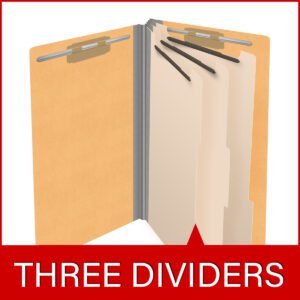 Heavy Duty End Tab Color Folders, 18 pt Legal Size, 3″ expansion, 3 Dividers, Gold (Box of 10) - Image 8