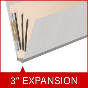 Heavy Duty End Tab Color Folders, 18 pt Legal Size, 3″ expansion, 3 Dividers, Grey (Box of 10) - Image 7
