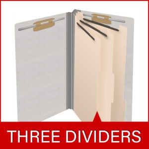 Heavy Duty End Tab Color Folders, 18 pt Legal Size, 3″ expansion, 3 Dividers, Grey (Box of 10) - Image 8