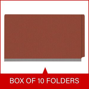 Pressboard Classification Folders, Full Cut End Tab, Legal Size, 3 Dividers, Brick Red (Box of 10) - Image 6