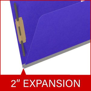 Heavy Duty Top Tab Color Folders, 18 pt, Letter Size, 2″ exp, Fasteners Pos #1 & #3, Purple (Box of 25) - Image 7