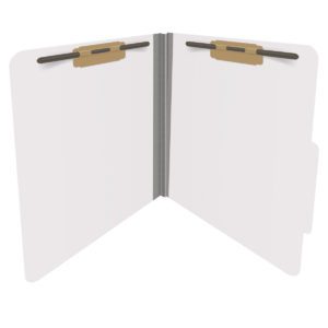 Heavy Duty Top Tab Color Folders, 18 pt, Letter Size, 2″ exp, Fasteners Pos #1 & #3, White (Box of 25) - Image 4