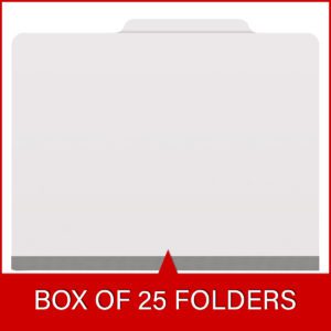Heavy Duty Top Tab Color Folders, 18 pt, Letter Size, 2″ exp, Fasteners Pos #1 & #3, White (Box of 25) - Image 6
