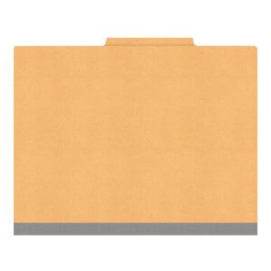 Heavy Duty End Tab Color Folders, 2/5 Cut ROC Top Tab, Letter Size, 1 Divider, Gold (Box of 10) - Image 3