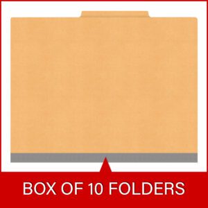 Heavy Duty End Tab Color Folders, 2/5 Cut ROC Top Tab, Letter Size, 1 Divider, Gold (Box of 10) - Image 6
