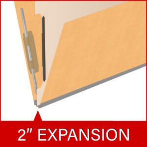 Heavy Duty End Tab Color Folders, 2/5 Cut ROC Top Tab, Letter Size, 1 Divider, Gold (Box of 10) - Image 7