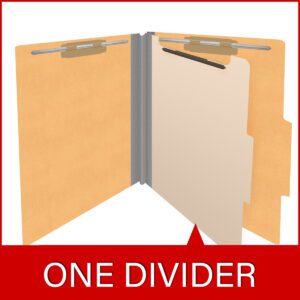 Heavy Duty End Tab Color Folders, 2/5 Cut ROC Top Tab, Letter Size, 1 Divider, Gold (Box of 10) - Image 8