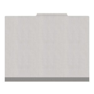 Heavy Duty End Tab Color Folders, 2/5 Cut ROC Top Tab, Letter Size, 1 Divider, Grey (Box of 10) - Image 3