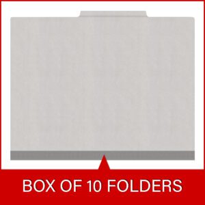 Heavy Duty End Tab Color Folders, 2/5 Cut ROC Top Tab, Letter Size, 1 Divider, Grey (Box of 10) - Image 6